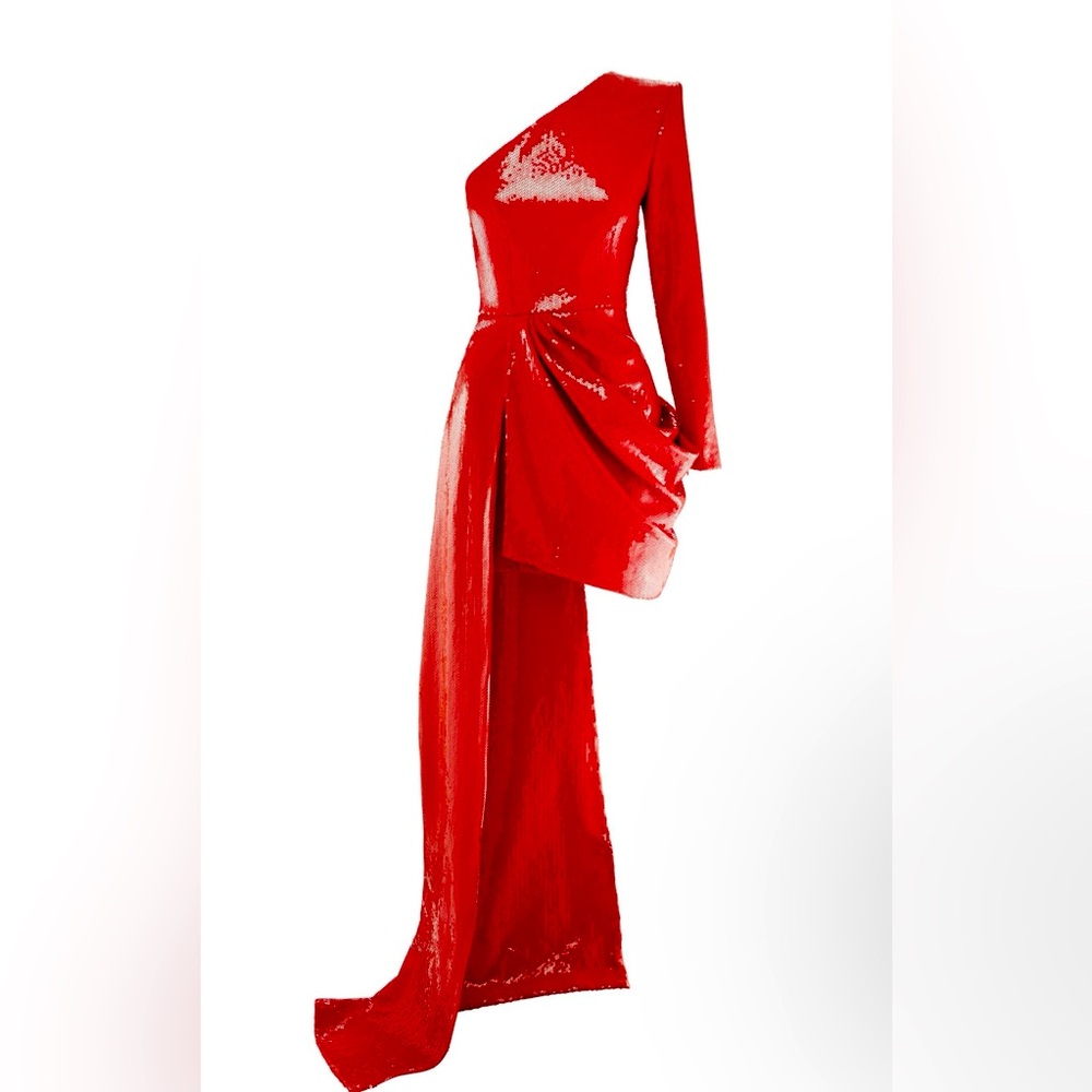 Preston sequined one shoulder asymmetrical dress